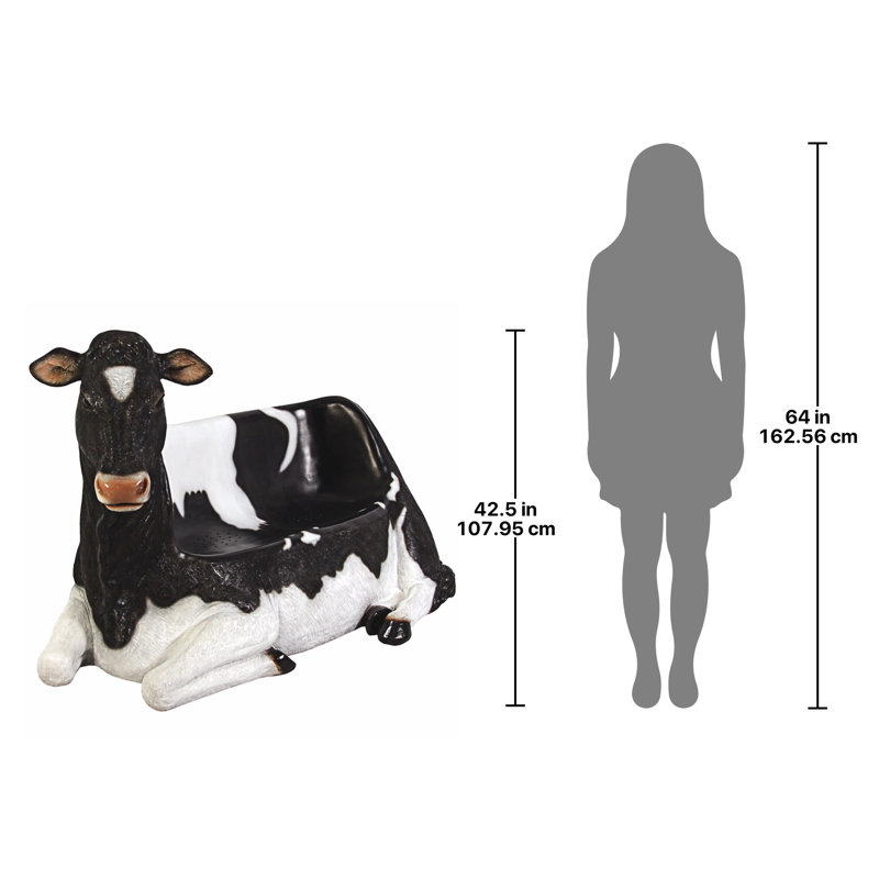 Holstein Cow Sculptural Bench