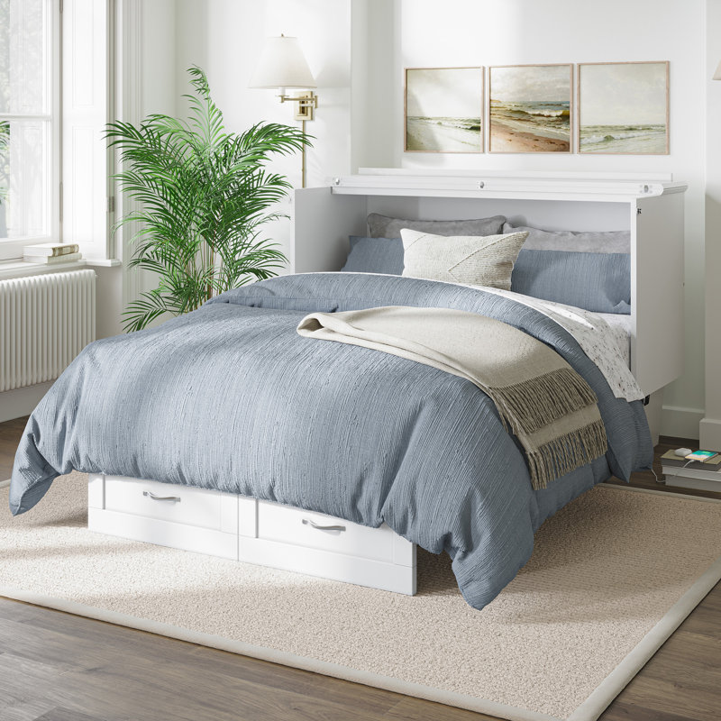 Commode Dahlia Murphy avec tiroir de rangement et chargeur intégré, Double, Blanc