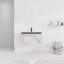 Meuble-lavabo flottant mural avec lavabo en céramique et porte d'armoire à fermeture en douceur, ensemble KD