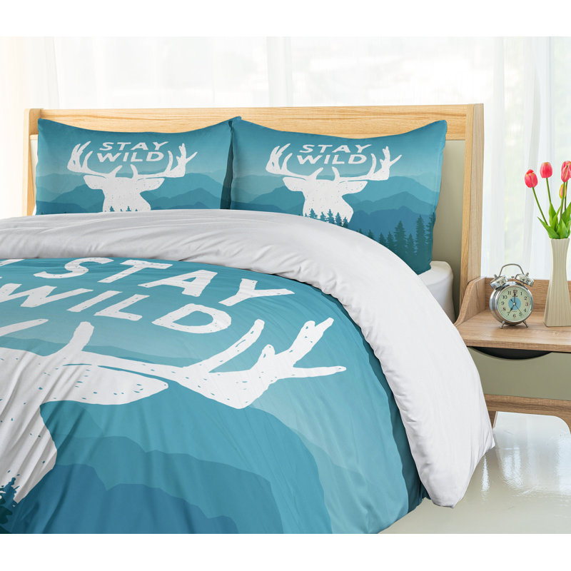 Adventure Wilderness Themed Queen Size Microfiber Duvet Cover Set
