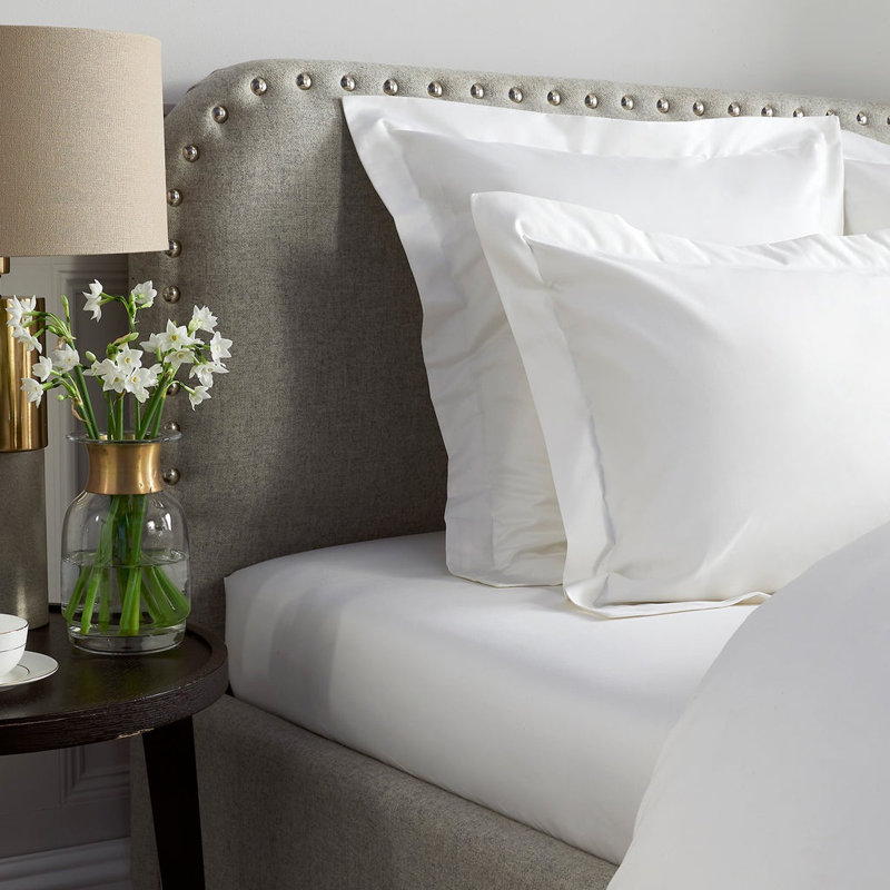 Marview 1000 Thread Count Sateen Standard Fitted Sheet, Kingsize (5'), White