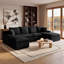 Canapé d'angle modulaire en forme de U de 235 cm (92,51 po), canapé à compression en chenille avec ressorts ensachés, canapé moderne à assise profonde pour salon, livré roulé et sans assemblage-513539443-513539448-513539449