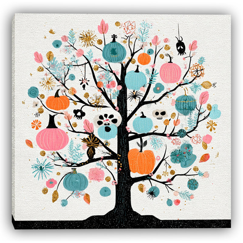 «Pastel Pumpkin Tree», art mural sur toile tendue