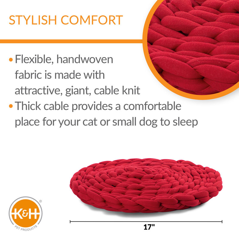 Knitted Pet Bed Pet Bed, Red