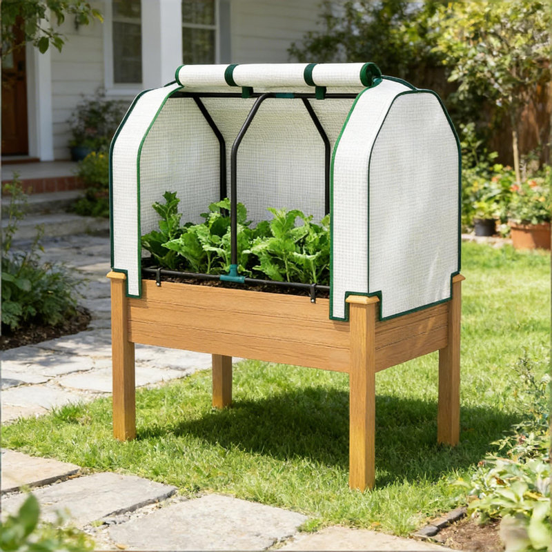 Boîte à fleurs d'extérieur, lit de jardin surélevé, Beige