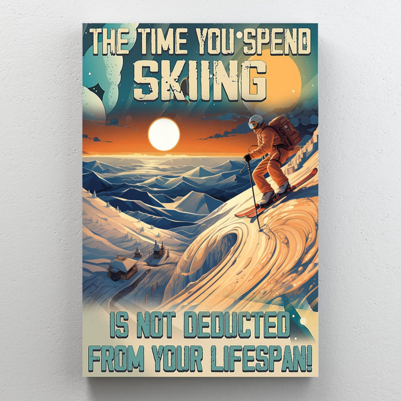 The Time You Spent Skiing - 1 pièce, impression sur toile tendue, H 14 po x l 11 po x P 1,25 po