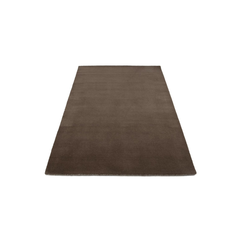 Solid Colour Wool Hand Woven Area Rug, Rectangle 140 x 200cm, Taupe