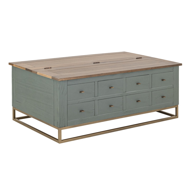 8 Drawers, Hinged Top Cocktail Table