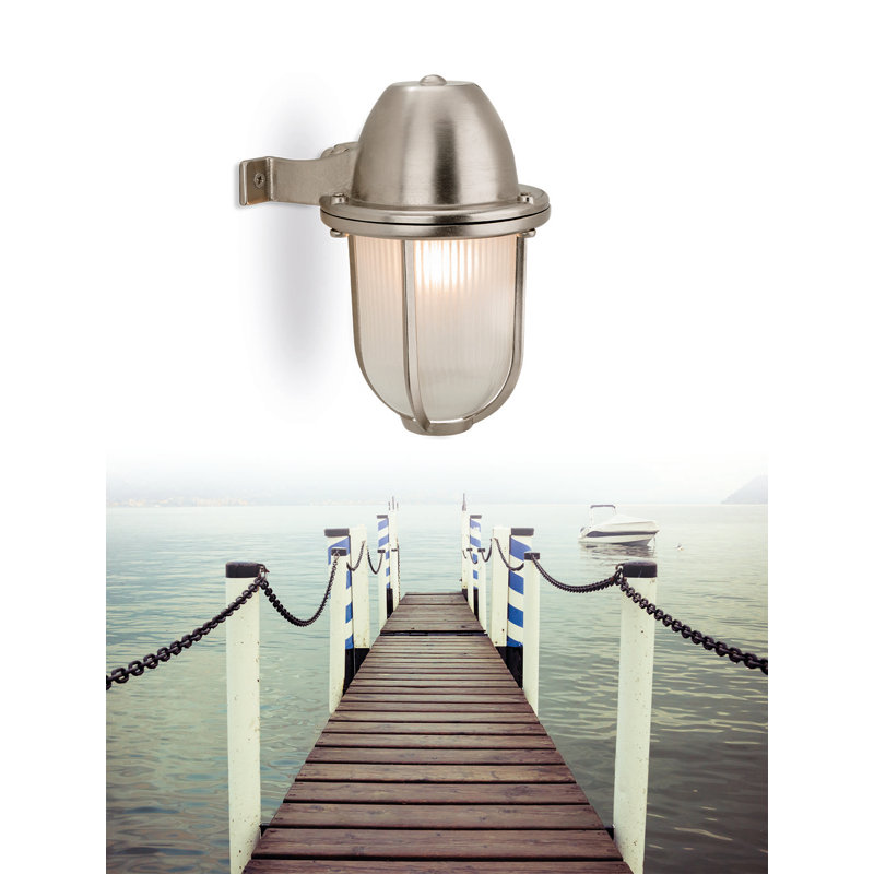 Nautic 19cm H Outdoor Armed Sconce, Nickel