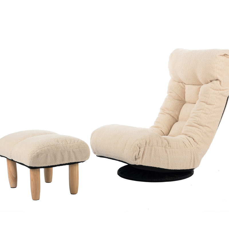 Lazy For's Relaxation - Fauteuil inclinable japonais avec design ergonomique, 3 sections de dossier réglables, siège à ressorts intégré, dossiers de conversation de balcon de couleur blanche et 14 appuis-tête, conception confortable