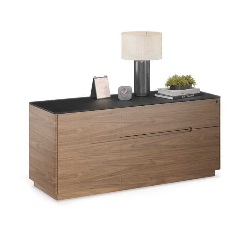 Luma 2 - Drawer File Cabinet, Walnut/Black
