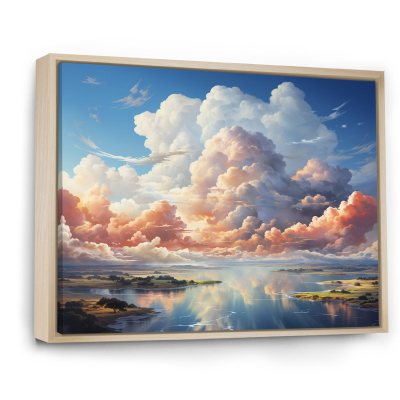 Clouds Coastal Horizons III - impression, H 34 po x l 44 po x P 1,5 po, Cadre naturel flottant