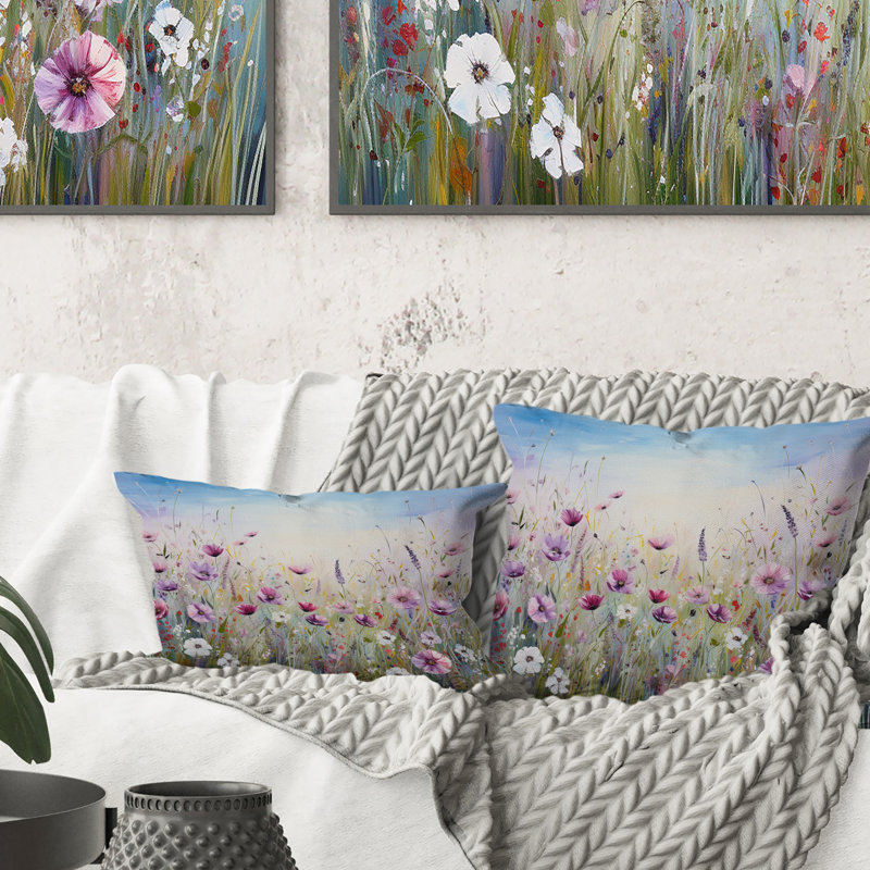 Coussin Wild Flowers Meadows III - imprimé champ de fleurs
