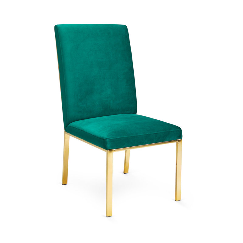 Chaise de salle à manger Coady Misty, Doré, Doré, Gris clair