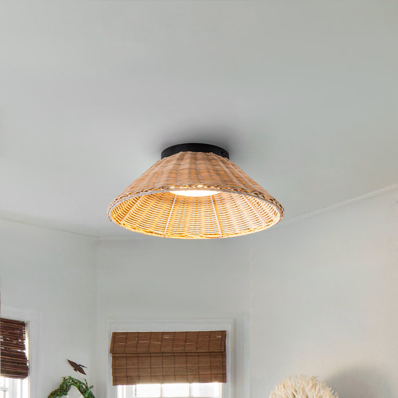 Rattan LED Flush Mount