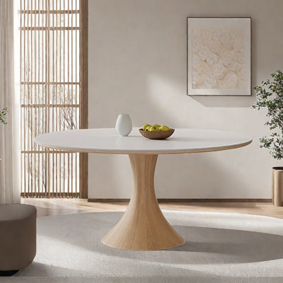 Nordic style solid wood round table by dujinlong home