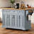 54Inch Large Kitchen Island With Rubber Wood Drop Leaf, Embossed Texture Rolling Kitchen Cart On 4 Wheels With 4 Doors And 3 Drawers, Kitchen Island With Storage For Kitchen, Dining Room-297474542