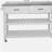 Stainless Steel Table Top White Kicthen Cart With Two Drawers