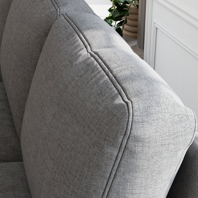 Ensemble de salon 3 pièces avec canapé, causeuse et fauteuil, Gris