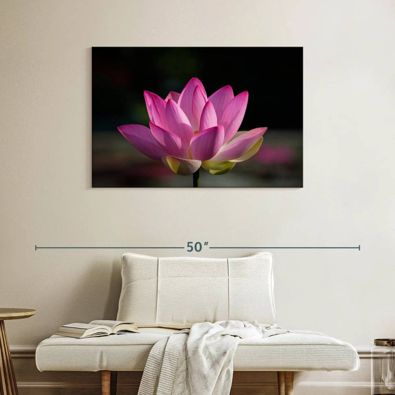 Harnek précieuse fleur de lotus rose, H 26 po x l 39 po