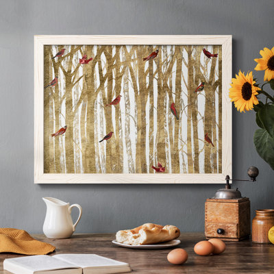 " Red Bird Christmas Collection A " Painting Print