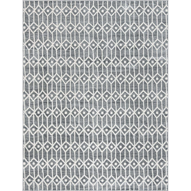 Tapis clidy contemporain couleur ardoise, Rectangle 9 pi x 12 pi