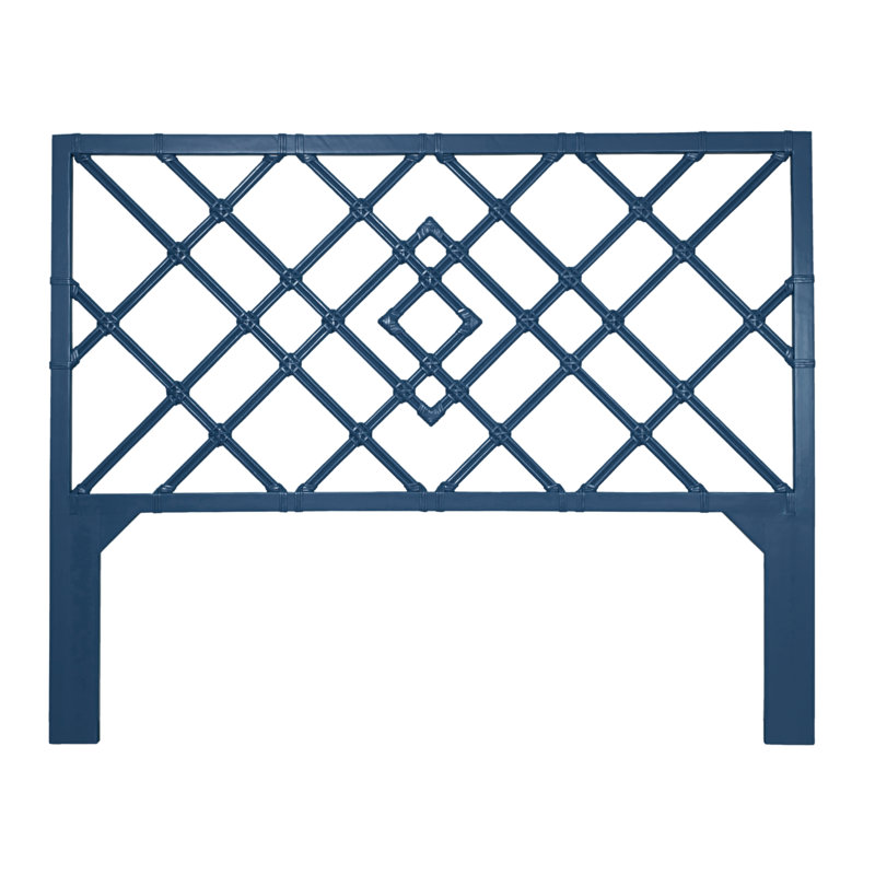 Darien Open-Frame Headboard, King, Navy Blue