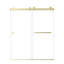 Porte de douche coulissante double sans cadre l 55 à 59 po x H 72 po | Verre trempé à onde lumineuse certifiée 8mm mm par la CCGM | Installation réversible | Quincaillerie en acier inoxydable brossé doré-122003134