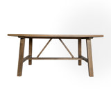 Dake Solid Wood Farmhouse Trestle Style Coffee Table