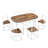 Modern 7-Piece Dining Table Set With Faux Marble Compact 55Inch Kitchen Table Set For 6, White+Cherry