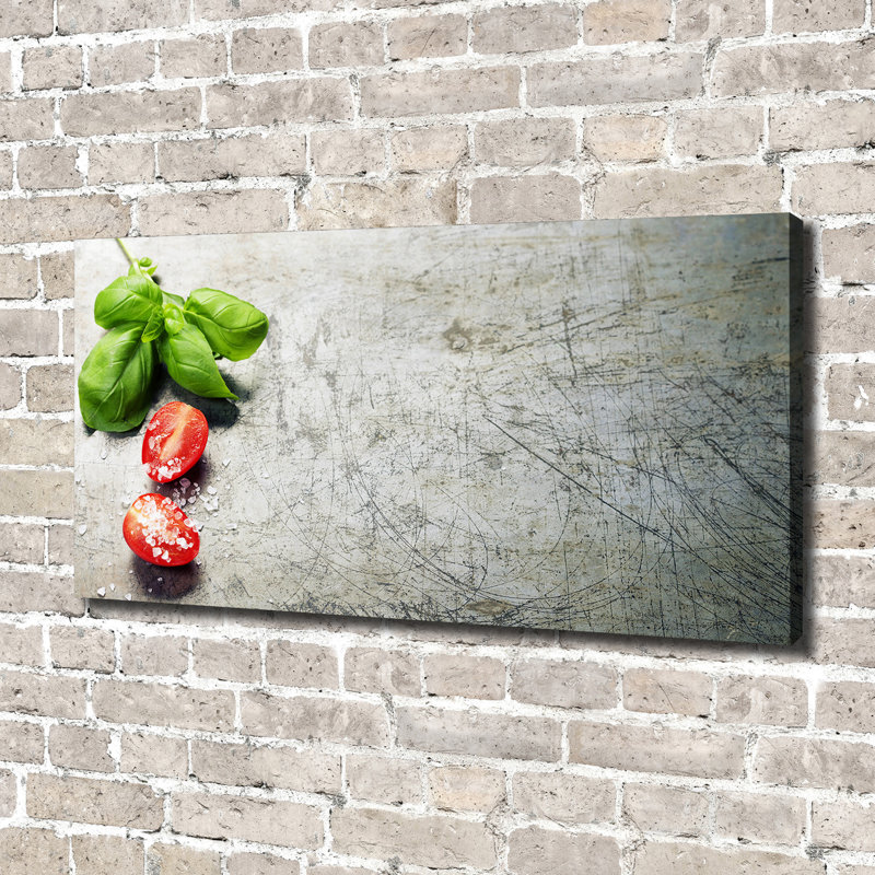 Tomatoes And Basil - No Frame Print on Canvas, 70cm H x 140cm W
