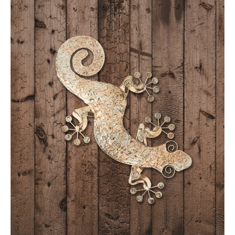 Gold Textured Wall Decor - Gecko