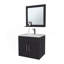 Ensemble de meuble-lavabo flottant 2 portes avec lavabo et miroir Wengue-911278667