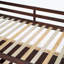 Lit mezzanine double avec 7 tiroirs, 2 tablettes et bureau pour une utilisation multifonctionnelle et peu encombrante au fini espresso