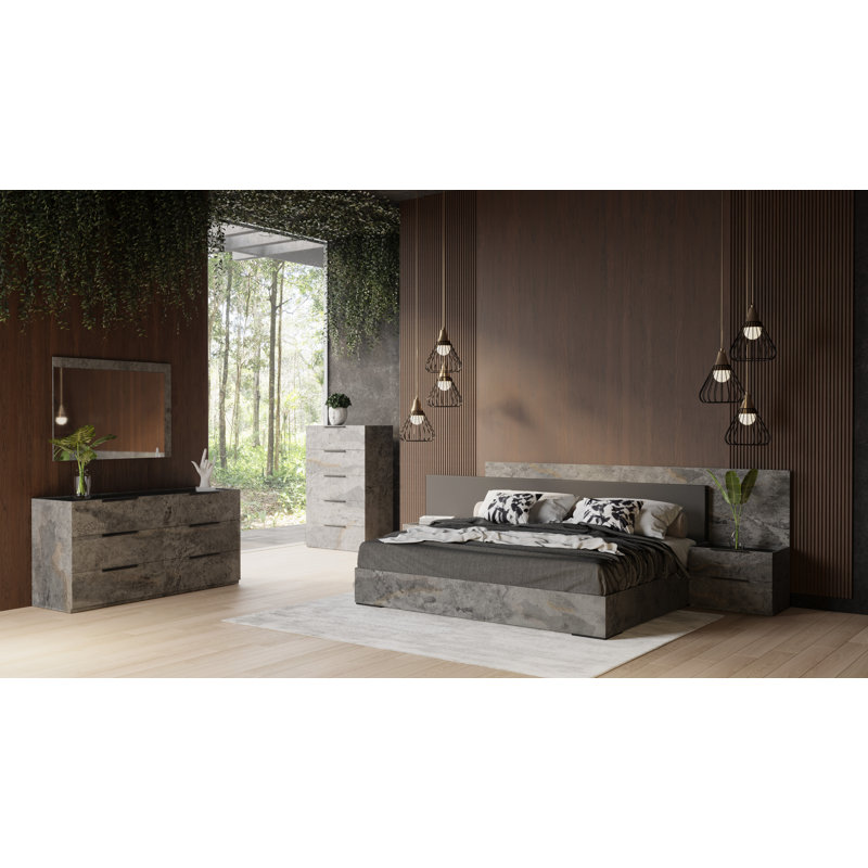 Ensemble de chambre avec lit plateforme 3 pièces , Très grand californien