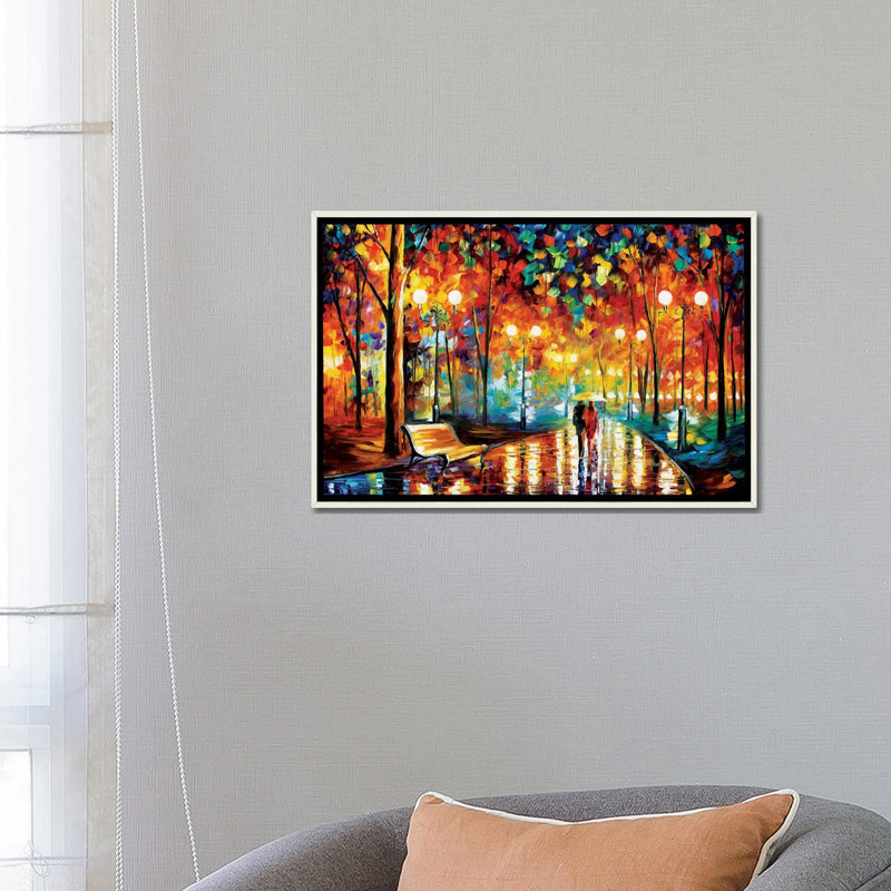«Rain's Rustle II», reproduction d'art sur toile tendue, H 26 po x l 40 po, Toile avec cadre flottant, White