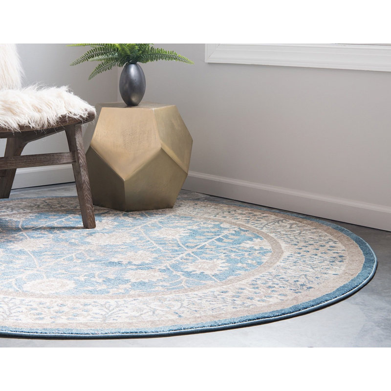 Linz Floral Indoor Rug, Round 7'3"