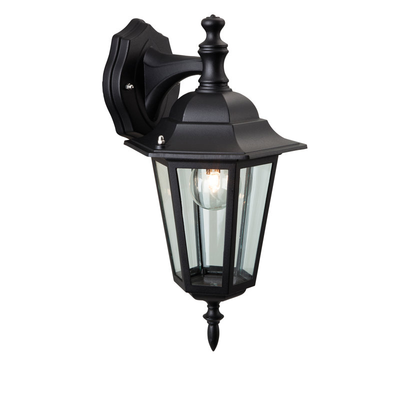 6 Panel Matte Black 36cm H Outdoor Wall Lantern