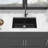 Quartz Kitchen Sink - 28" X 19" Black Granite Composite Workstation Undermount Kitchen Sink