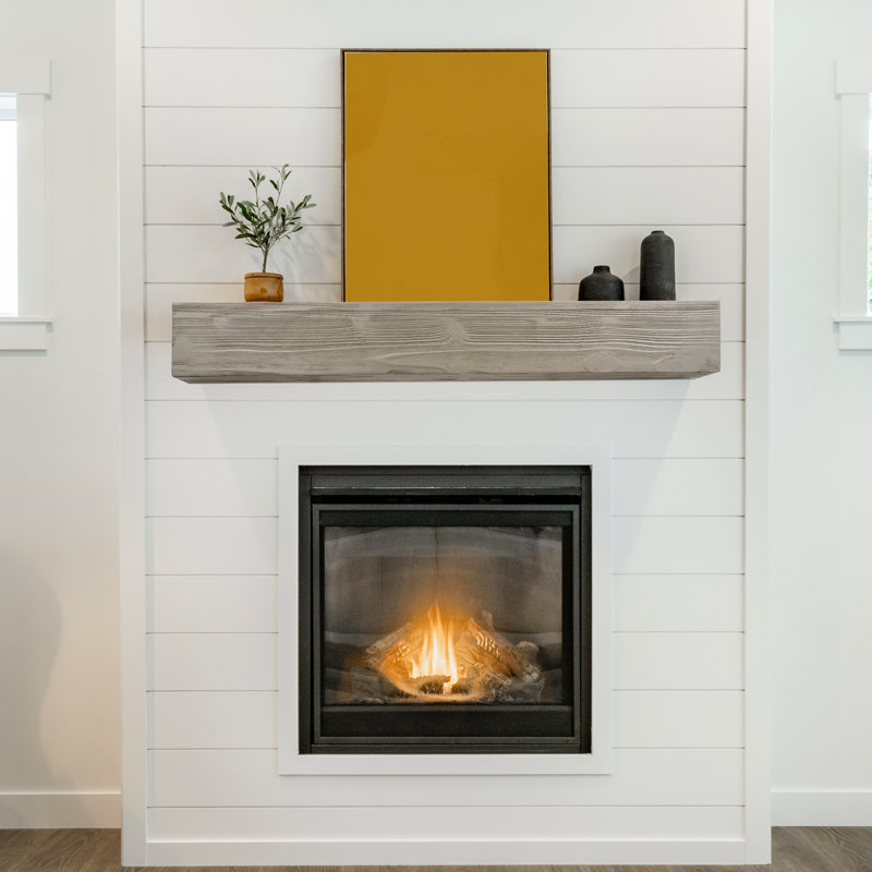 Tablette murale 72 po - foyer en bois rustique 9 po