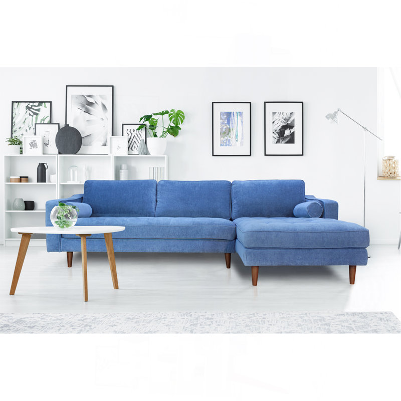 Canapé modulaire Anderson Raf - bleu denim, Right Hand Facing, Blue