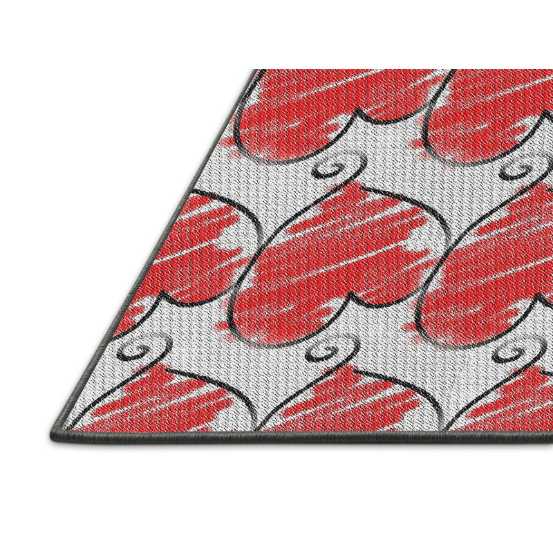 Rouge Tapis décoratif nieuwstadt, Rectangle 2 pi x 3 pi