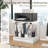 2-Tier Desktop Printer Stand With Fabric Drawer, Sturdy Home Office Organizer For Printers, 3D Printers, Fax Machines, Scanners, Compact And Space-Saving Design