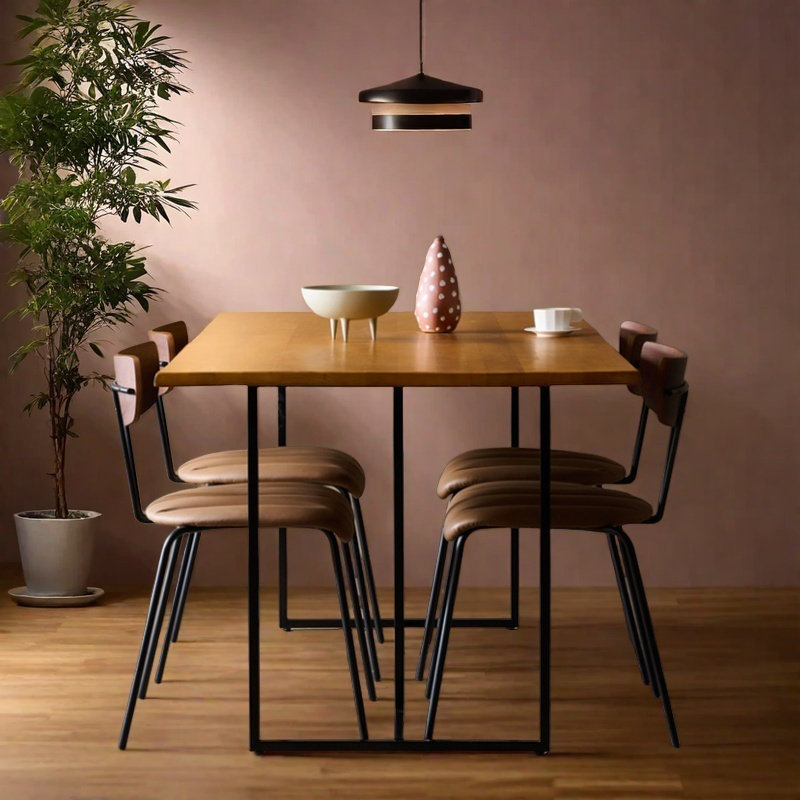 Ensemble de table à manger moderne et simple., Brun, H 29,92 po x L 62,99 po x l 35,43 po