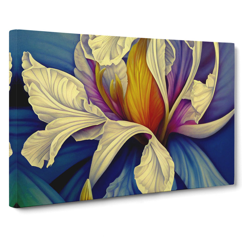 Beaming Modern Flower - Wrapped Canvas Print, 50cm H x 76cm W x 3cm D