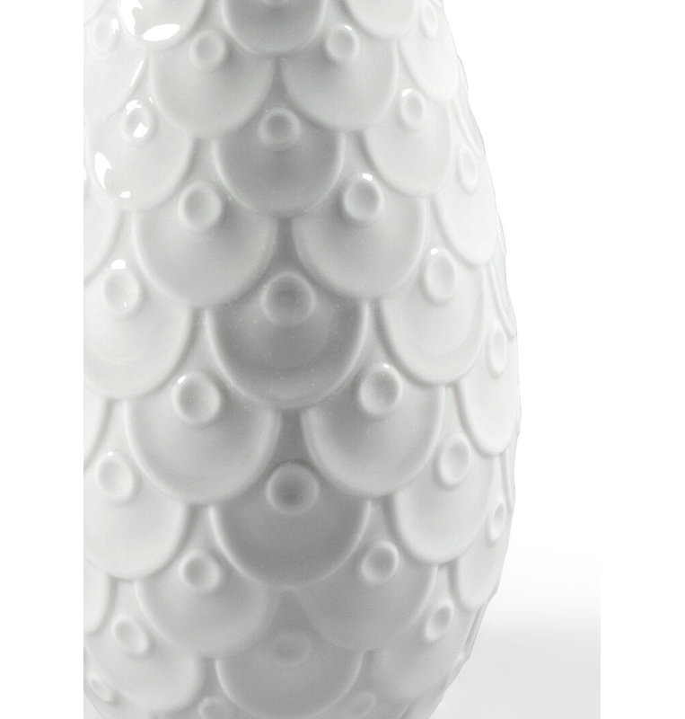 White/Red 7.09" Porcelain Table Vase