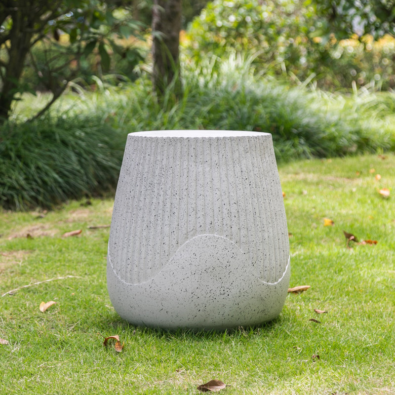 Intervallo Concrete Outdoor Side Table, White
