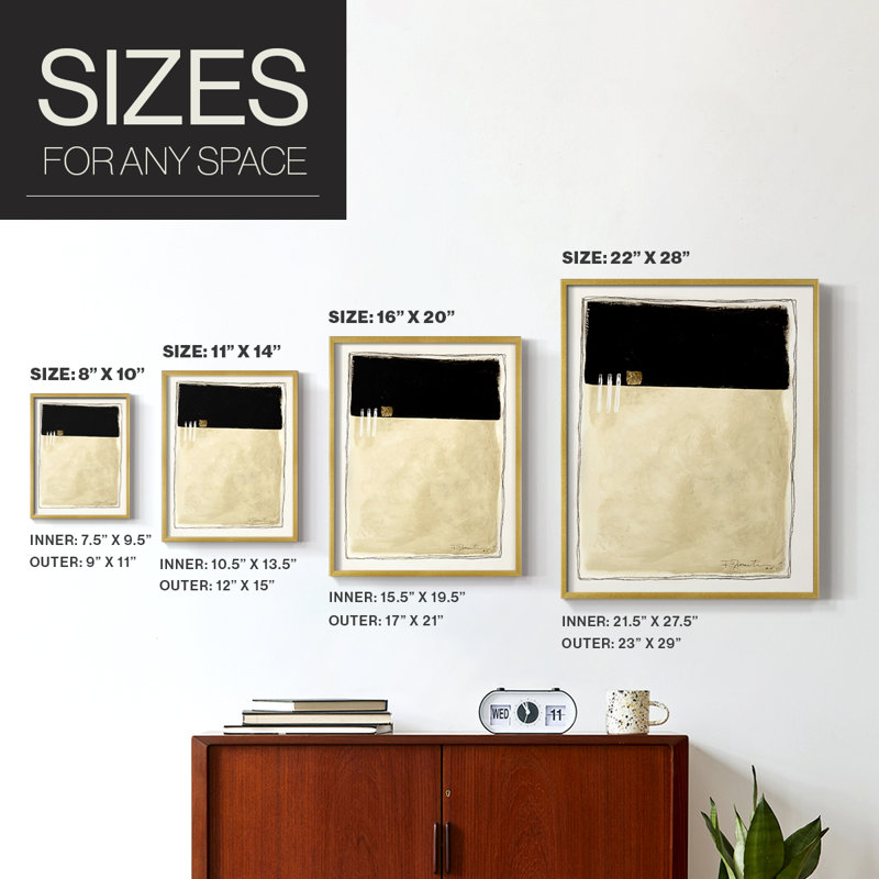 Inner Musing II Framed Print - Solid Wood, Gold, 10" H x 8" W