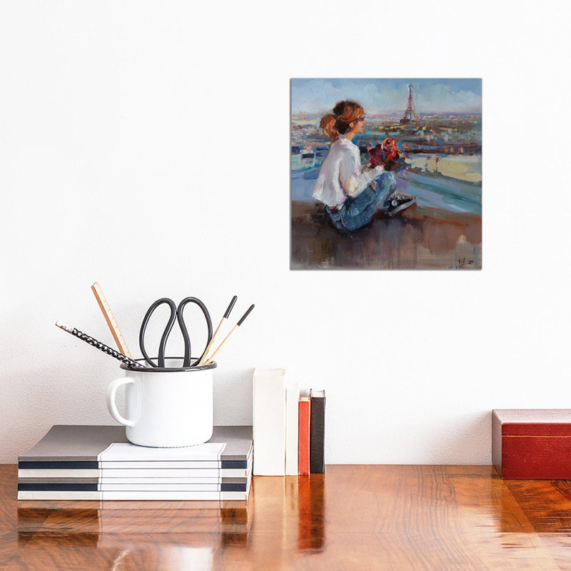 On the Parisian Rooftops 1 Piece Wrapped Canvas Painting, 30.48 cm H x 30.48 cm W