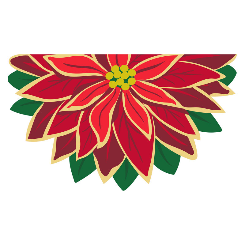 Tapis en fibre de coco Welcome Poinsettia
